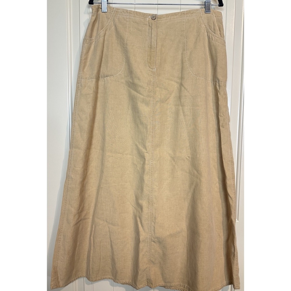 Vintage Easy Spirit Womens Tencel Linen Maxi Skirt lagenlook boho artsy Sz 3 XL